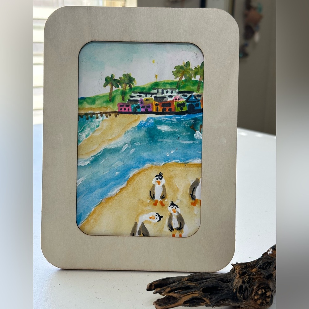Coastal Seagull Artwork in Cream Frame - Home Accents Bexwatercolors